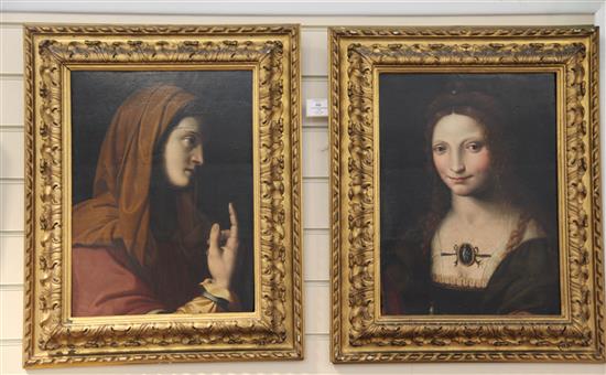 After Bernardino Luini (1480-1532) The Two Marys 18 x 13.25in.